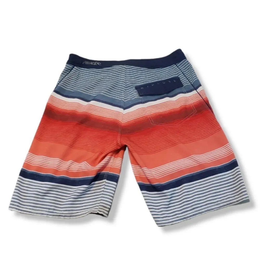 Rip Curl Marge Aggrolite Shorts Size 32 Board Shorts Swimwear Stripes Colorful